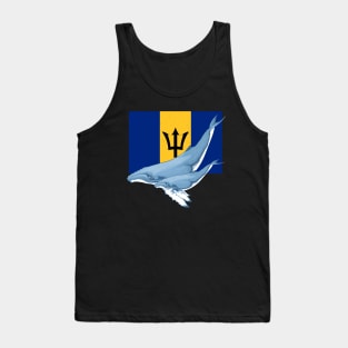 Flag of Barbados with Humpback Whales Tank Top